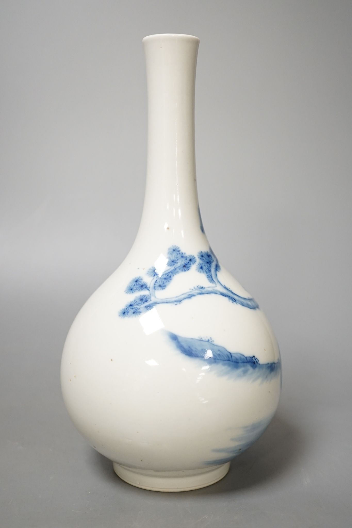 A 19th century Chinese blue and white bottle vase, 24cm